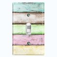 thumbnail image 1 of Metal Light Switch Plate Outlet Cover (Image Of Colorful Wooden Fence FEN002), 1 of 14