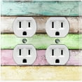thumbnail image 1 of Metal Light Switch Plate Outlet Cover (Image Of Colorful Wooden Fence FEN002), 1 of 14