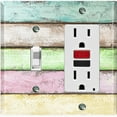 thumbnail image 1 of Metal Light Switch Plate Outlet Cover (Image Of Colorful Wooden Fence FEN002), 1 of 14