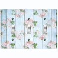 thumbnail image 1 of Metal Light Switch Plate Outlet Cover (Image Of Pastel Blue Wooden Floral Fence FEN007), 1 of 13