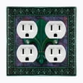 thumbnail image 1 of Metal Light Switch Plate Outlet Cover (Image Of Purple Stone Fleur De Lis FDL007), 1 of 14