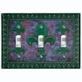 thumbnail image 1 of Metal Light Switch Plate Outlet Cover (Image Of Purple Stone Fleur De Lis FDL007), 1 of 14
