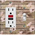 thumbnail image 1 of Metal Light Switch Plate Outlet Cover (Image of Brown Wood Fence Peony FEN011), 1 of 13
