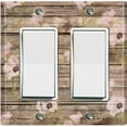 thumbnail image 1 of Metal Light Switch Plate Outlet Cover (Image of Brown Wood Fence Peony FEN011), 1 of 13