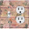 thumbnail image 1 of Metal Light Switch Plate Outlet Cover (Image of Brown Wood Fence White Rose FEN012), 1 of 13