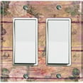thumbnail image 1 of Metal Light Switch Plate Outlet Cover (Image of Brown Wood Fence White Rose FEN012), 1 of 13