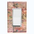 thumbnail image 1 of Metal Light Switch Plate Outlet Cover (Image of Brown Wood Fence White Rose FEN012), 1 of 13