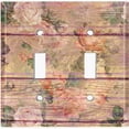 thumbnail image 1 of Metal Light Switch Plate Outlet Cover (Image of Brown Wood Fence White Rose FEN012), 1 of 1