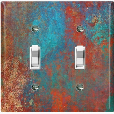 Metal Light Switch Plate Outlet Cover Image of Copper Patina MET013