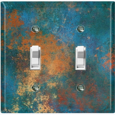 Metal Light Switch Plate Outlet Cover Image of Copper Patina MET017
