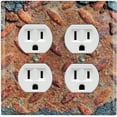 thumbnail image 1 of Metal Light Switch Plate Outlet Cover Image of Crosshatch Rusted MET003, 1 of 13