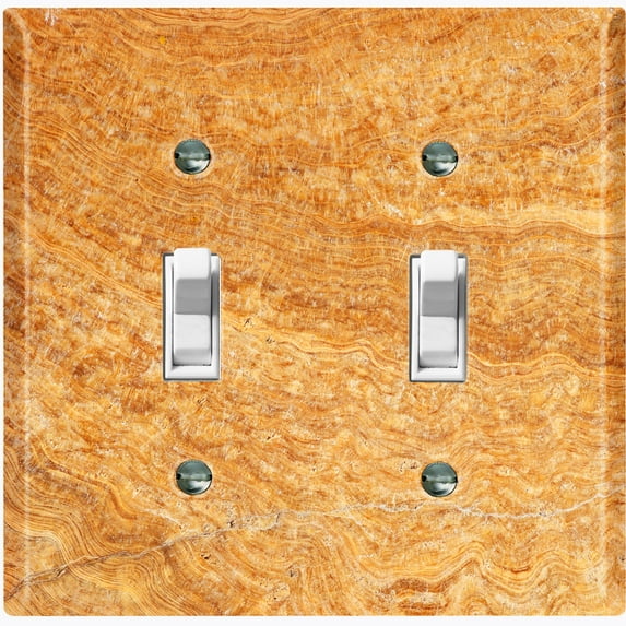 Metal Light Switch Plate Outlet Cover (Image of Marble Brown MAR022)
