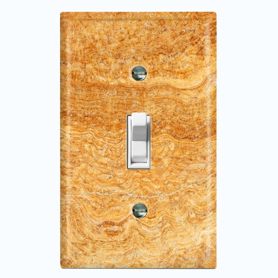 Metal Light Switch Plate Outlet Cover (Image of Marble Brown MAR022)