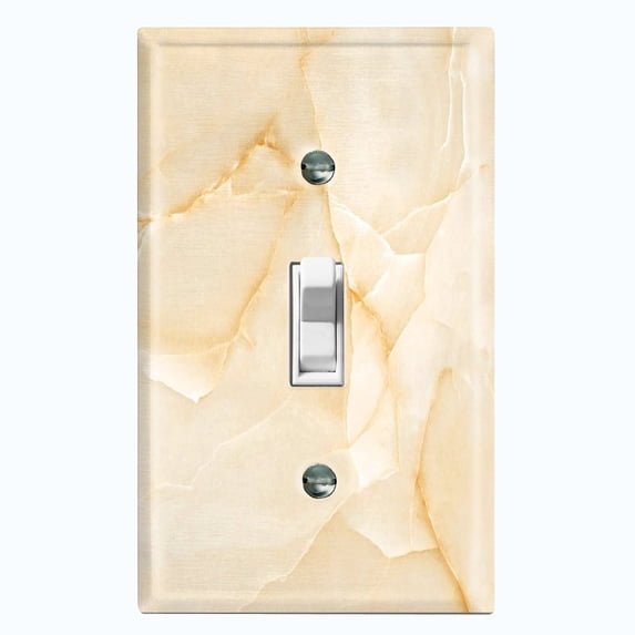 Metal Light Switch Plate Outlet Cover (Image of Marble Brown MAR025)
