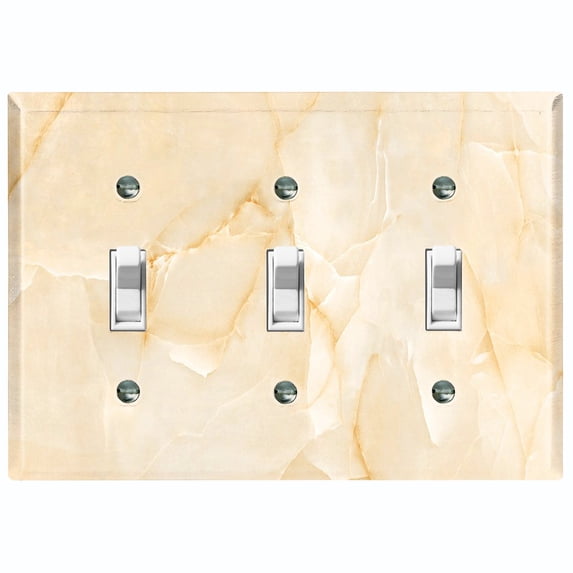 Metal Light Switch Plate Outlet Cover (Image of Marble Brown MAR025)