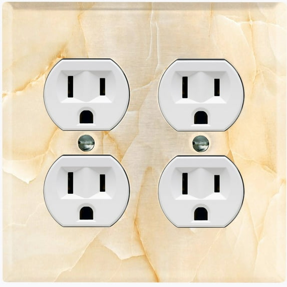 Metal Light Switch Plate Outlet Cover (Image of Marble Brown MAR025)