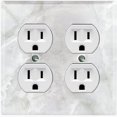 thumbnail image 1 of Metal Light Switch Plate Outlet Cover (Image of Marble Gray MAR032), 1 of 13