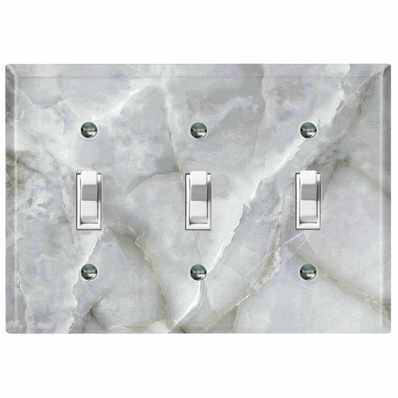 Metal Light Switch Plate Outlet Cover (Image of Marble Gray MAR033)