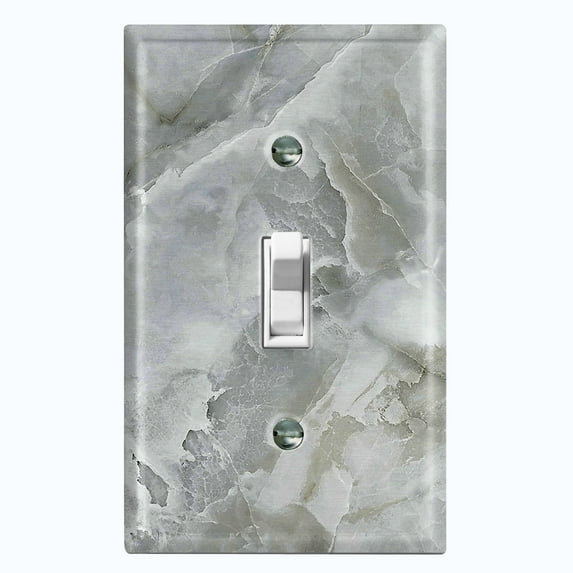 Metal Light Switch Plate Outlet Cover (Image of Marble Gray MAR033)