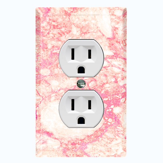 Metal Light Switch Plate Outlet Cover (Image of Marble Pink MAR063)