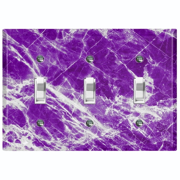 Metal Light Switch Plate Outlet Cover (Image of Marble Purple MAR051)