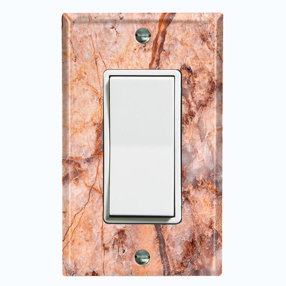 Metal Light Switch Plate Outlet Cover (Image of Marble Red MAR062)