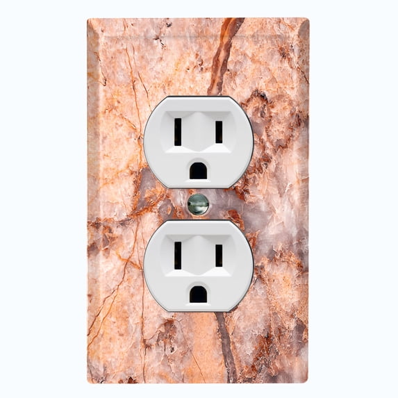 Metal Light Switch Plate Outlet Cover (Image of Marble Red MAR062)