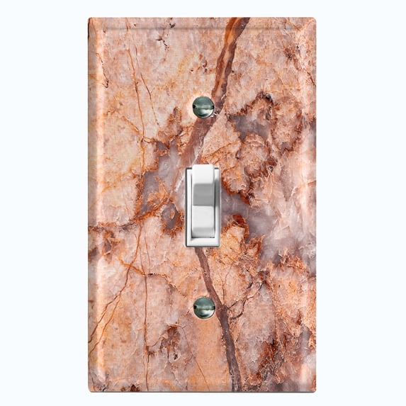Metal Light Switch Plate Outlet Cover (Image of Marble Red MAR062)