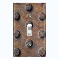 thumbnail image 1 of Metal Light Switch Plate Outlet Cover Image of Rusted Crosshatch MET004, 1 of 14