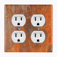 thumbnail image 1 of Metal Light Switch Plate Outlet Cover Image of Rusted Metal MET001, 1 of 14
