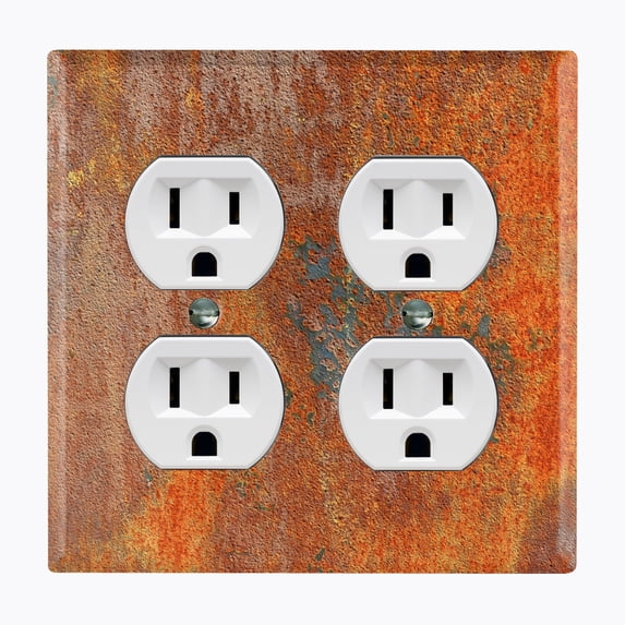 Metal Light Switch Plate Outlet Cover Image of Rusted Metal MET001