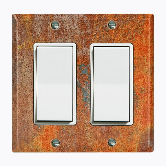 Metal Light Switch Plate Outlet Cover Image of Rusted Metal MET001