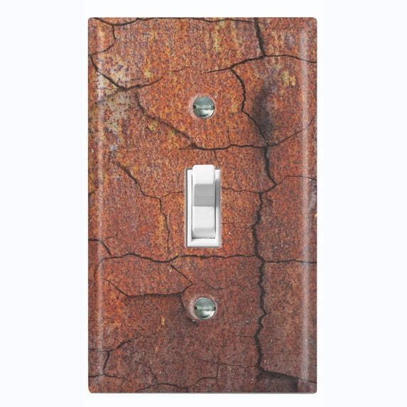 Metal Light Switch Plate Outlet Cover Image of Rusted Metal MET002