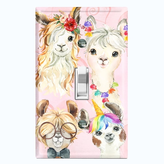 Metal Light Switch Plate Outlet Cover (Llama Friends LLA002)