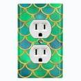 thumbnail image 1 of Metal Light Switch Plate Outlet Cover Mermaid Blue Green MER009, 1 of 13
