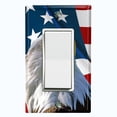 thumbnail image 1 of Metal Light Switch Plate Outlet Cover (Patriot Eagle Flag - Single Rocker), 1 of 2