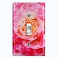 thumbnail image 1 of Metal Light Switch Plate Outlet Cover Pink Rose Flower ROS002, 1 of 13