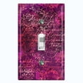 thumbnail image 1 of Metal Light Switch Plate Outlet Cover (Pink Wallpaper Letter Damask LET004), 1 of 13