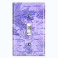 thumbnail image 1 of Metal Light Switch Plate Outlet Cover (Purple Leaf Letter Damask LET008), 1 of 13