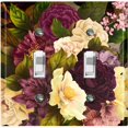 thumbnail image 1 of Metal Light Switch Plate Outlet Cover Purple White Rose Wallpaper ROS015, 1 of 13