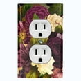 thumbnail image 1 of Metal Light Switch Plate Outlet Cover Purple White Rose Wallpaper ROS015, 1 of 13
