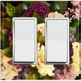 thumbnail image 1 of Metal Light Switch Plate Outlet Cover Purple White Rose Wallpaper ROS015, 1 of 13