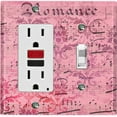 thumbnail image 1 of Metal Light Switch Plate Outlet Cover Red Music Sheet Wallpaper Damask MUS005, 1 of 13