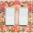thumbnail image 1 of Metal Light Switch Plate Outlet Cover Red Pink Rose Frame Wallpaper ROS024, 1 of 13