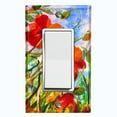 thumbnail image 1 of Metal Light Switch Plate Outlet Cover Red Poppy Fields Sky Painting PNT009, 1 of 13