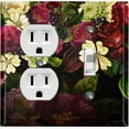 thumbnail image 1 of Metal Light Switch Plate Outlet Cover Rose Red White Wallpaper ROS019, 1 of 13