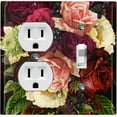 thumbnail image 1 of Metal Light Switch Plate Outlet Cover Rose Red White Wallpaper ROS020, 1 of 13
