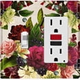 thumbnail image 1 of Metal Light Switch Plate Outlet Cover Rose Red White Wallpaper ROS021, 1 of 13