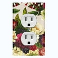 thumbnail image 1 of Metal Light Switch Plate Outlet Cover Rose Red White Wallpaper ROS021, 1 of 13