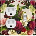 thumbnail image 1 of Metal Light Switch Plate Outlet Cover Rose Red White Wallpaper ROS021, 1 of 13